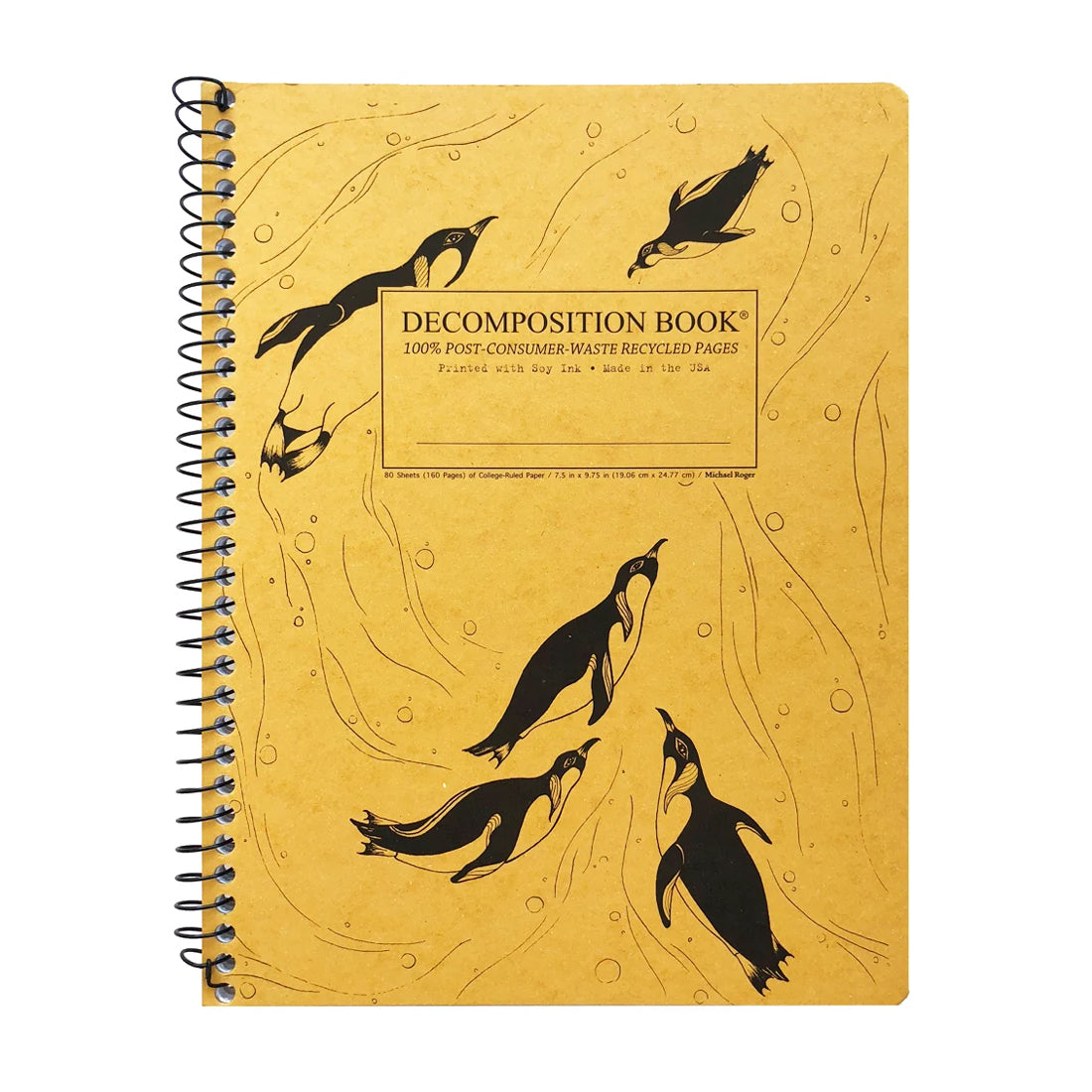 Picture of Decomposition Notebook - Coil - Lined Cover Art: King Penguins